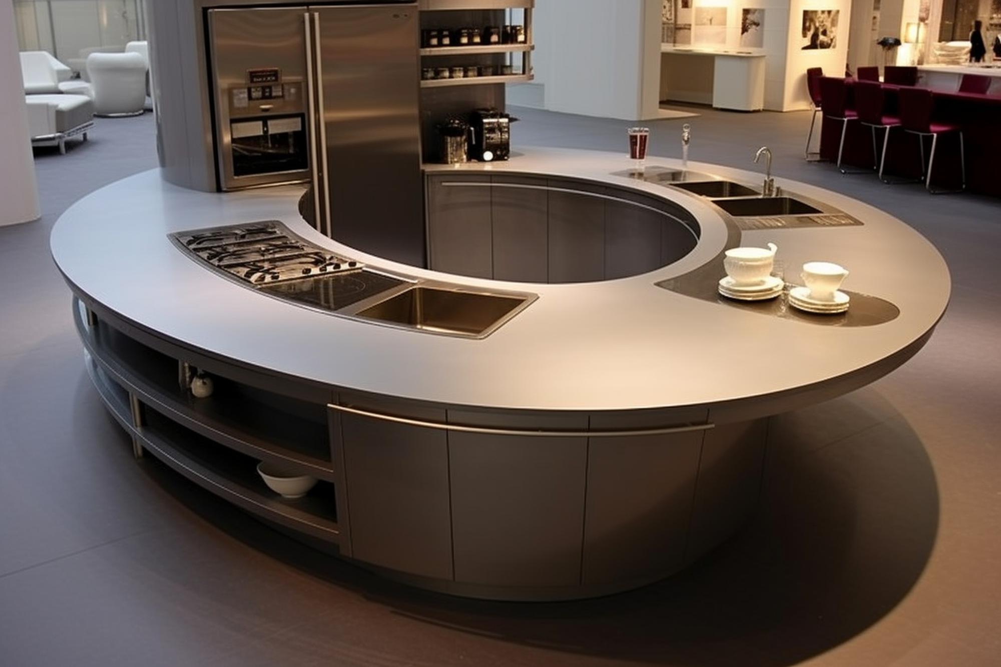 Modern kitchen with island and appliances